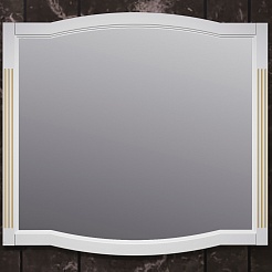 Opadiris Зеркало для ванной Лаура 100 белое с бежевой патиной – фотография-1